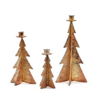 Golden Christmas Tree Candleholder