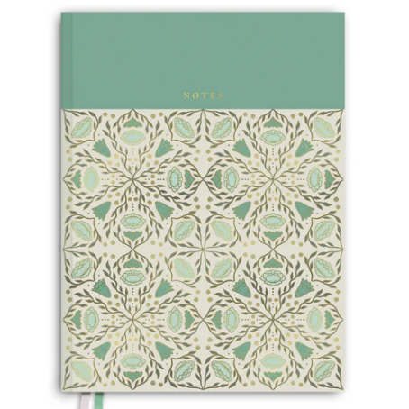 Green Folk Pattern Notebook