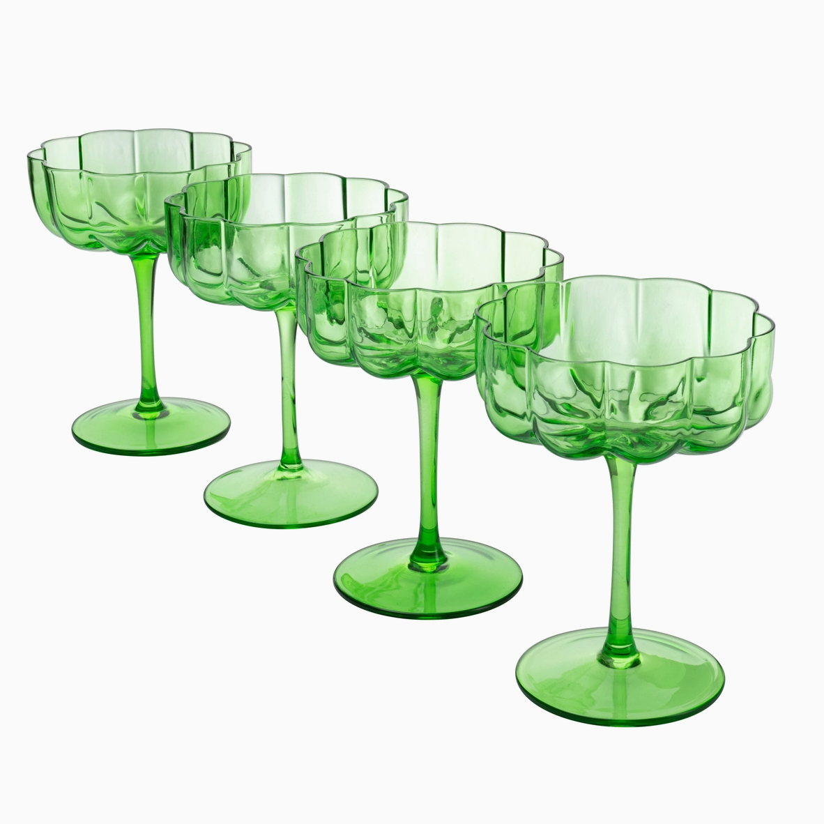 Green Wave Flower Cocktail Coupe