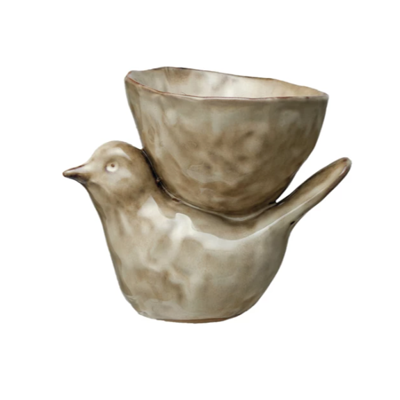 Stoneware Bird Bowl