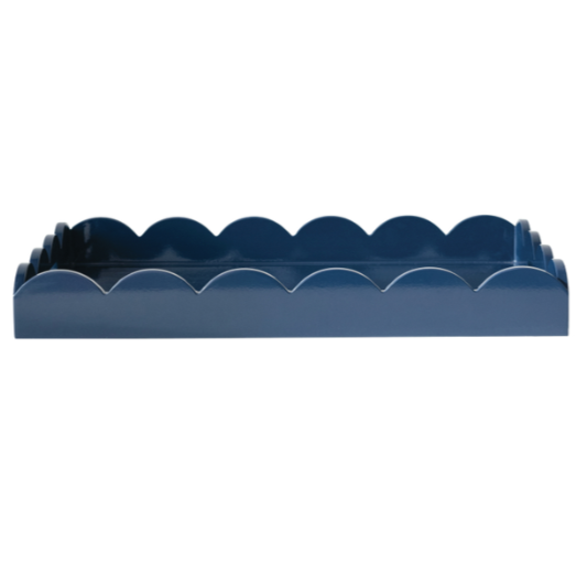 Navy Scalloped Tray