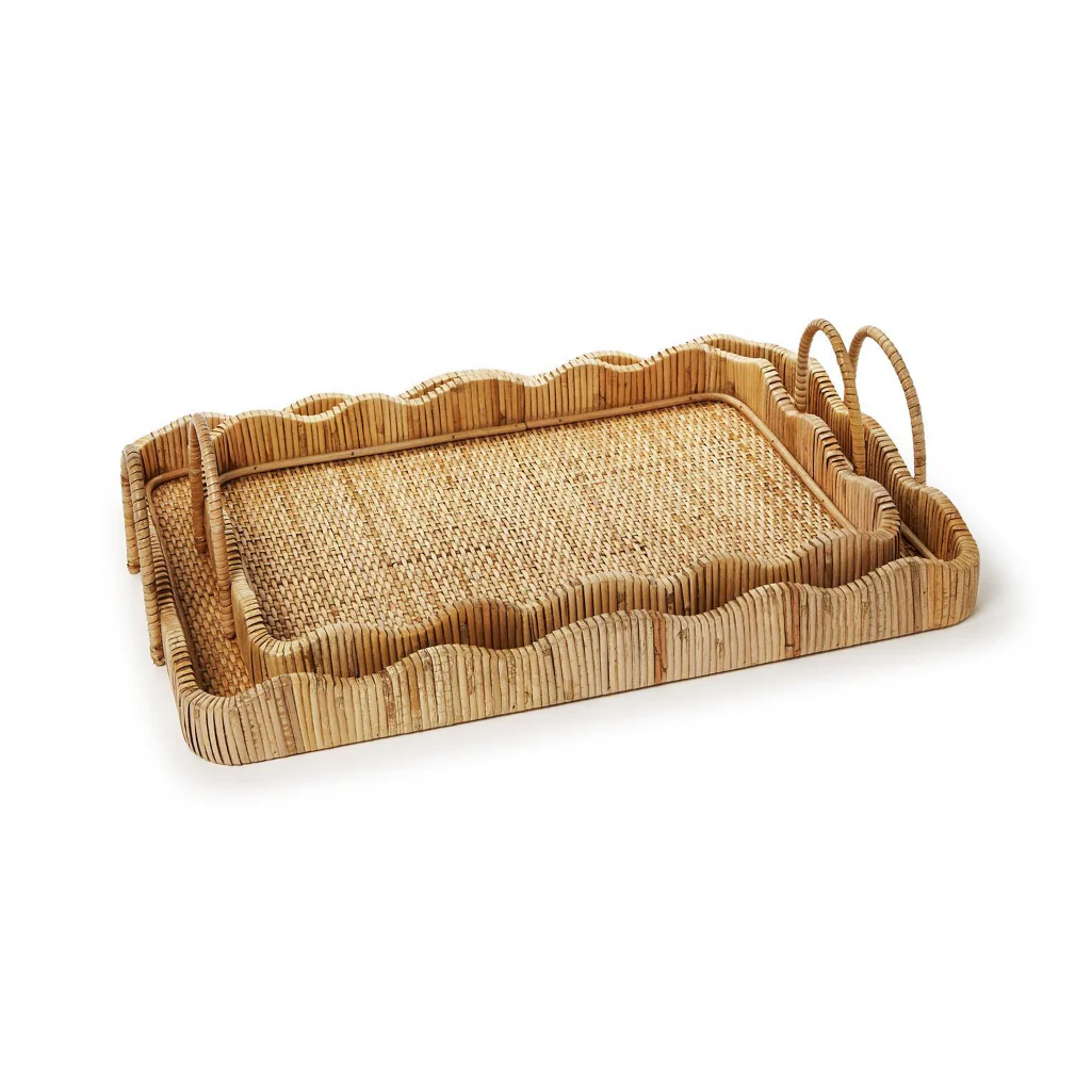 Rattan Scalloped Tray