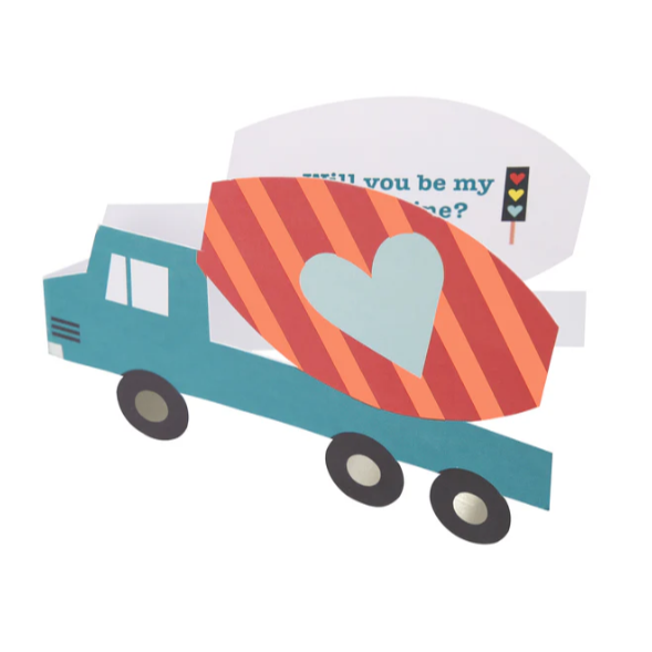 Truck Valentine Card & Sticker Set