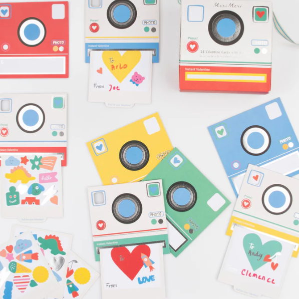 Instant Camera Valentine Card & Sticker Set