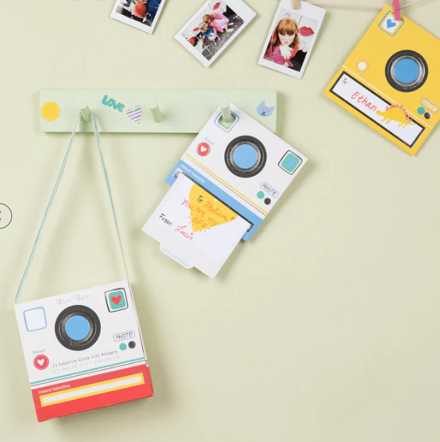 Instant Camera Valentine Card & Sticker Set