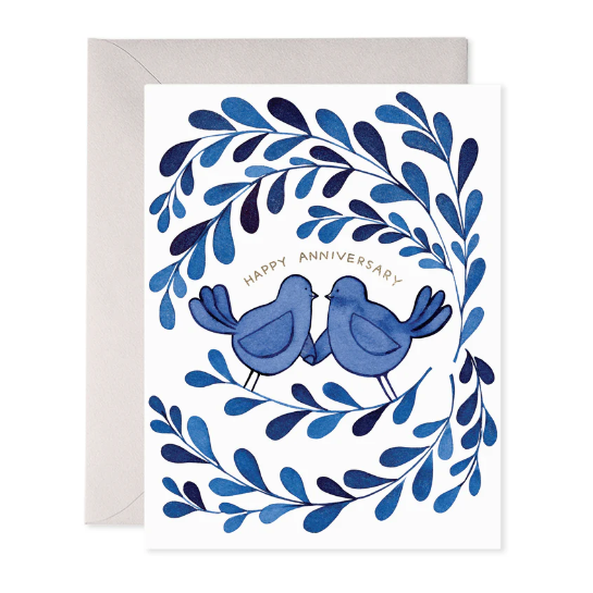 Blue Bird Anniversary Card