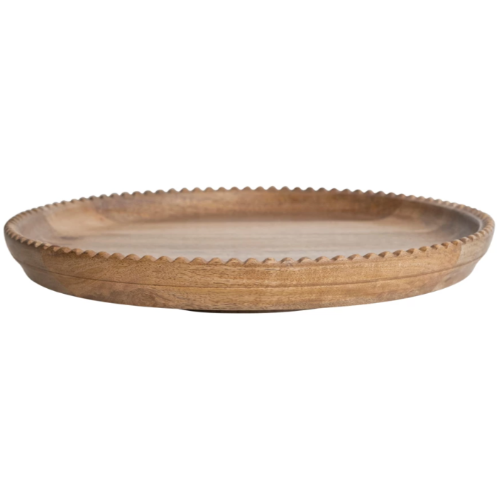 Scalloped Wood Lazy Susan