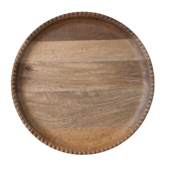 Scalloped Wood Lazy Susan