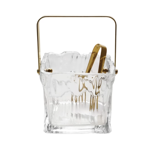 Textured Glass Ice Bucket