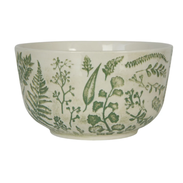 Green Hand-Stamped Bowl