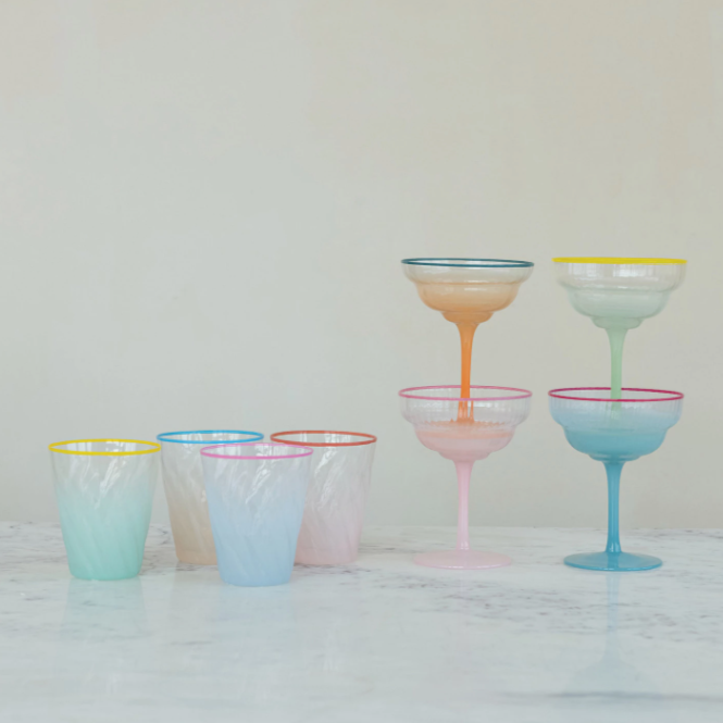 Ombre Twisted Drinking Glass