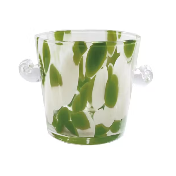 Green Glass Ice Bucket