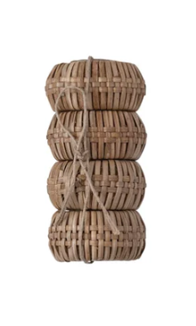 Rattan Napkin Ring Set