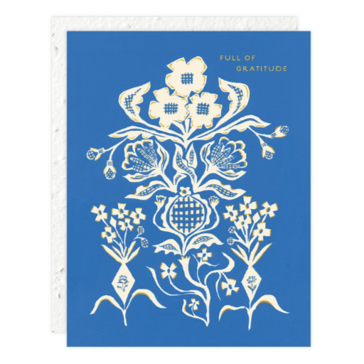 Blue Flower Bouquet Thank You Card