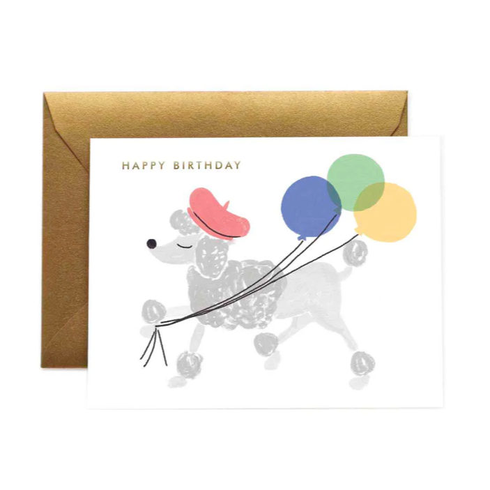 Poodle Birthday Card