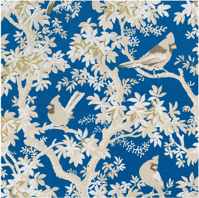 Scenic Songbirds China Blue Wrapping Roll