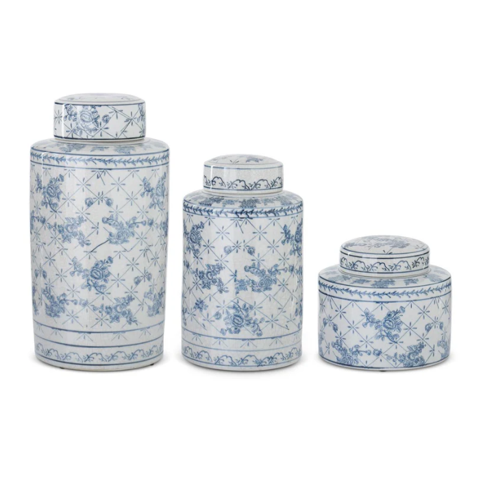 Floral Ceramic Ginger Jars