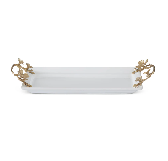 Ceramic Tray with Gold Florals