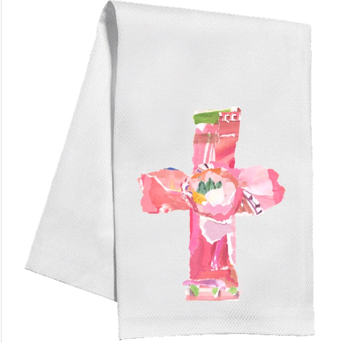 Pink Cross Kitchen Towel