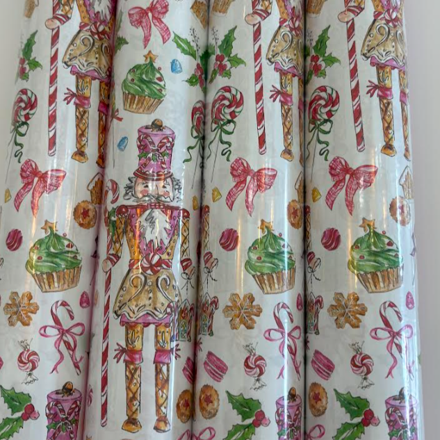 Pink Candy & Gingerbread Wrapping Paper