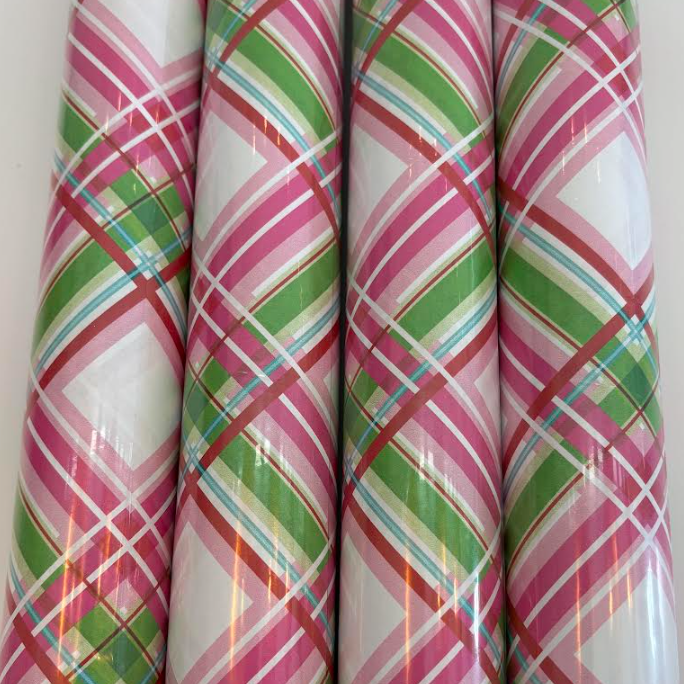 Pink and Green Traditional Wrapping Paper