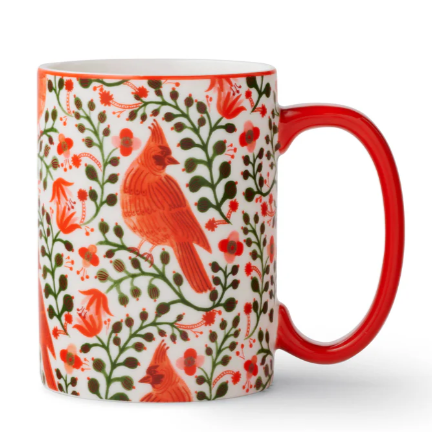 Christmas Cardinals Porcelain Mug