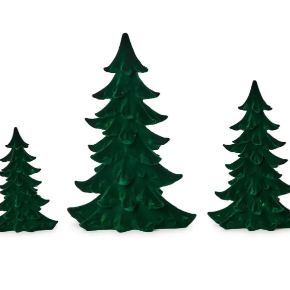 Green Flocked Trees