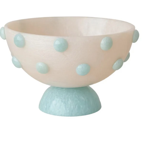 Resin Hobnail Footed Bowl