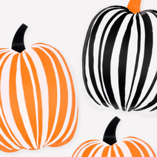 Stripe Pumpkin Plates