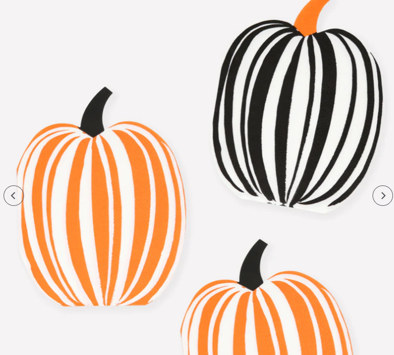 Stripe Pumpkin Napkins