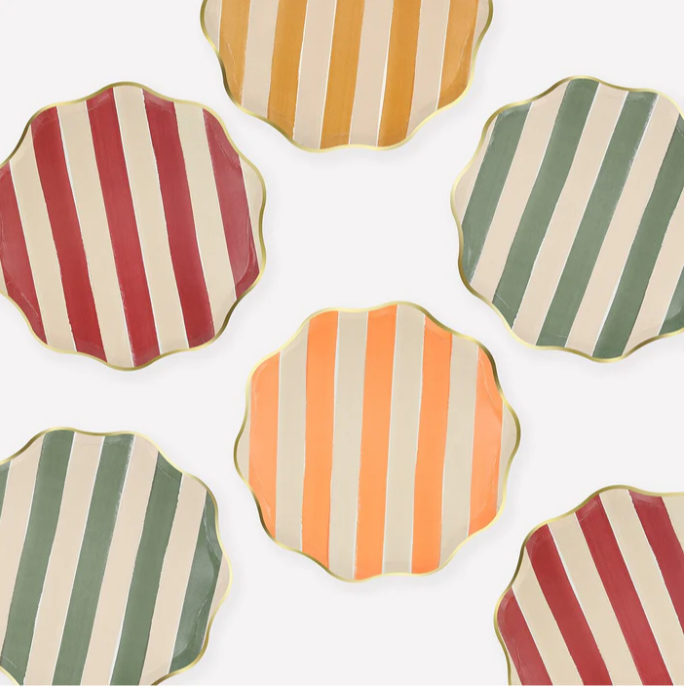 Fall Stripe Plates