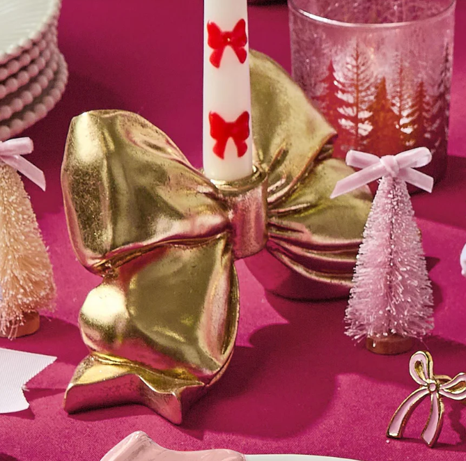 Gold Bow Candleholder