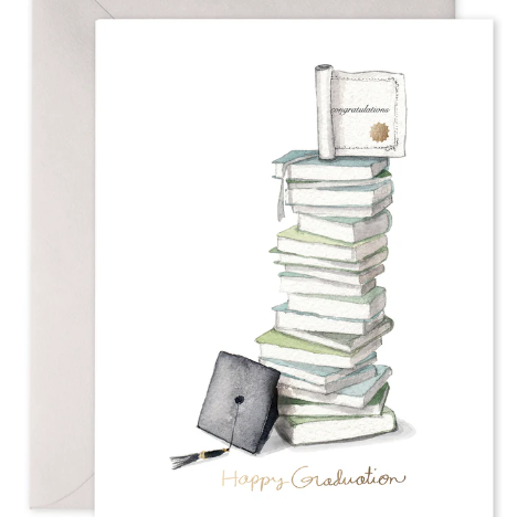 Grad Book Stack Card