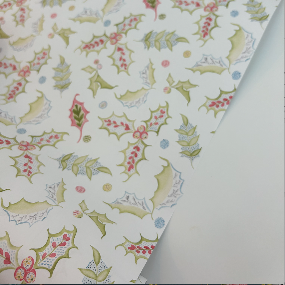 Holly Paisley Gift Wrap