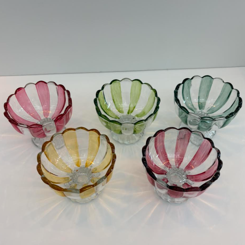 Striped Pedestal Bowl
