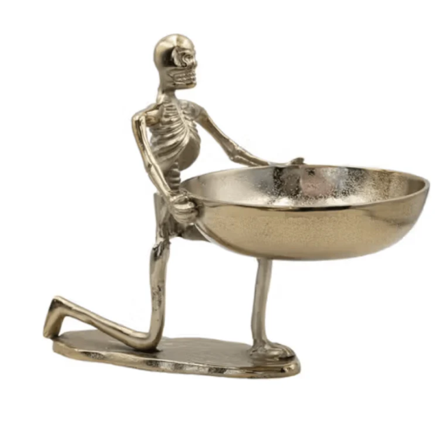 Kneeling Skeleton Holding a Bowl