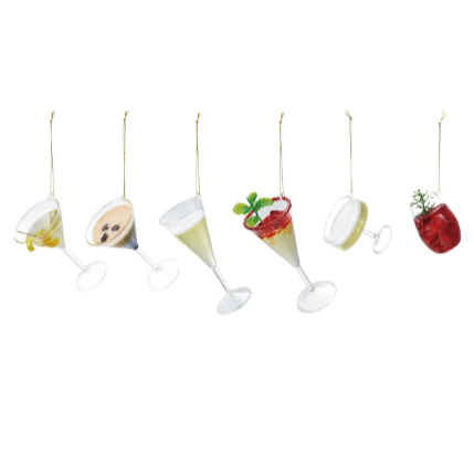 Glass Cocktail Ornaments