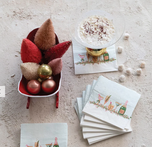 Cocktail Napkins with Holiday Cocktails
