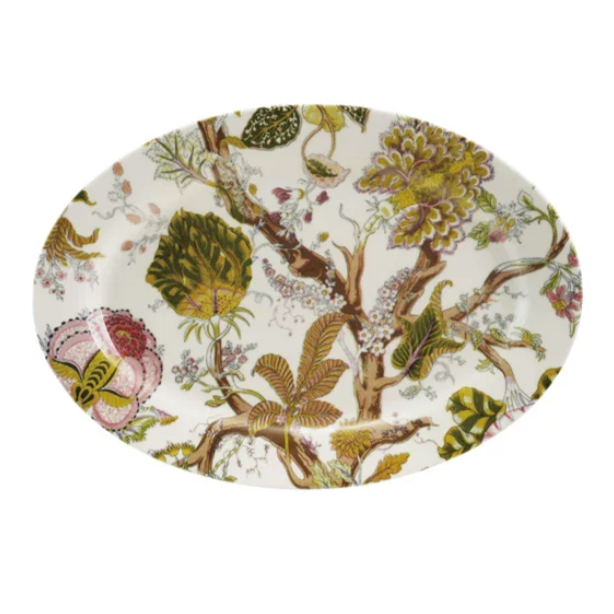 Oval Printed Platter with Botanicals