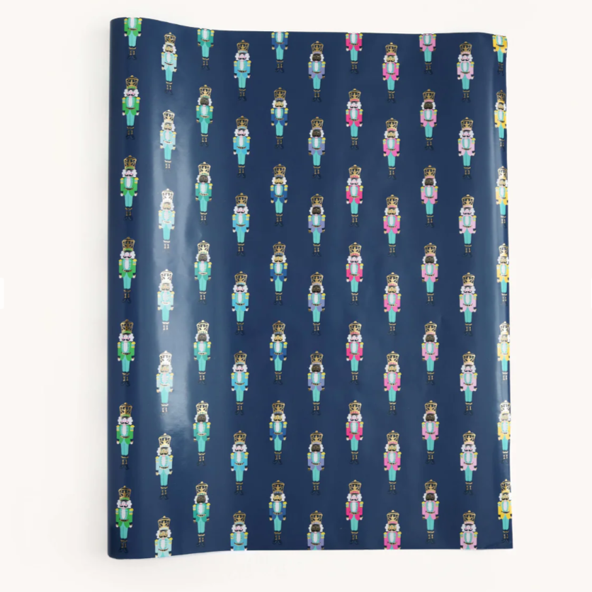 Navy Nutcracker Wrapping Paper