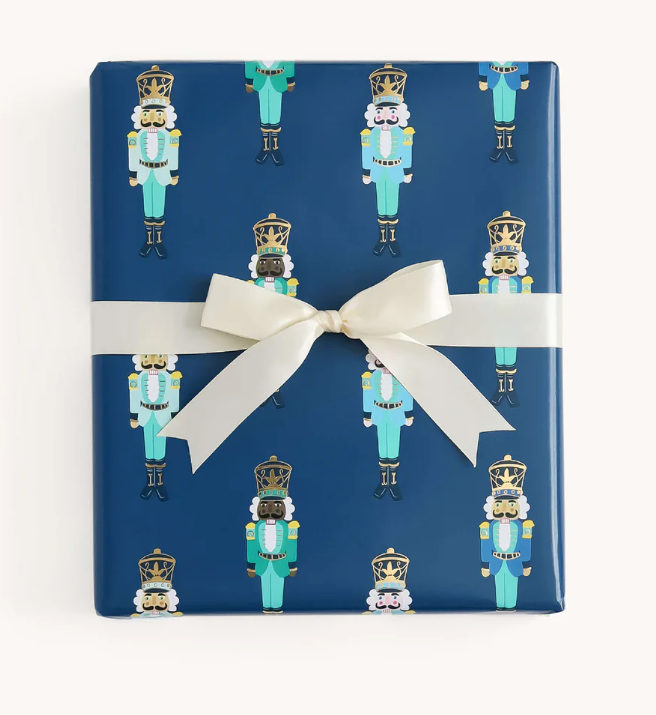 Navy Nutcracker Wrapping Paper