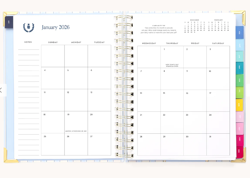 2026 Weekly Simplified Planner