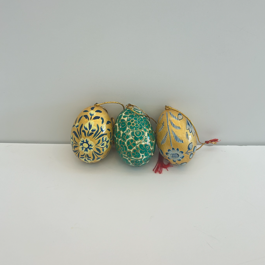 Painted Paper Mache Egg Ornament