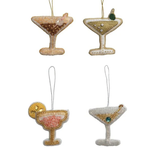 Beaded Fabric Cocktail Ornament