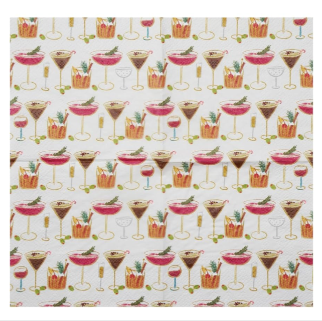 Cocktail Napkins with Holiday Design