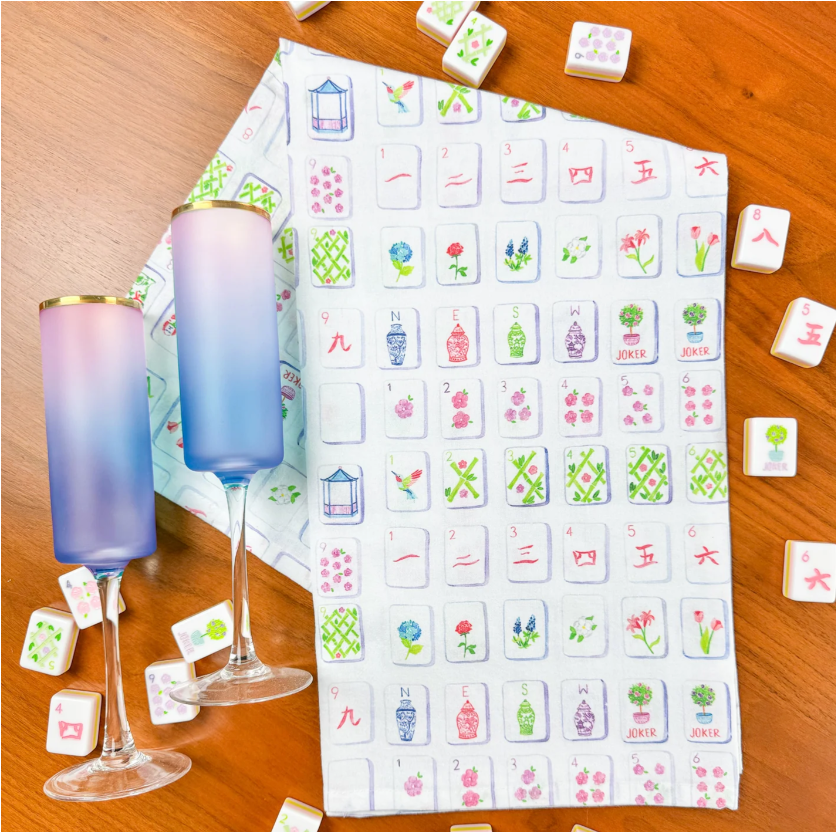 Mahjong Tiles Tea Towel