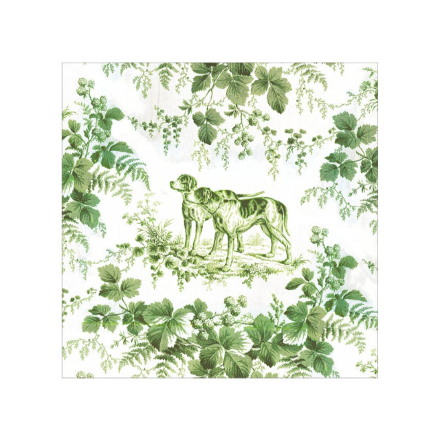 Hunting Toile Evergreen Cocktail Napkins