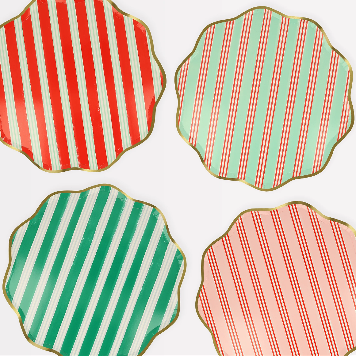 Festive Stripe Dinner Plates