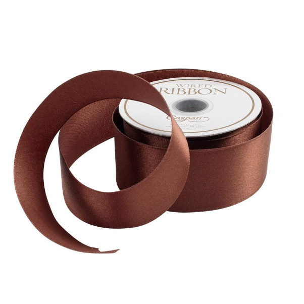 Solid Coffee Satin Ribbon