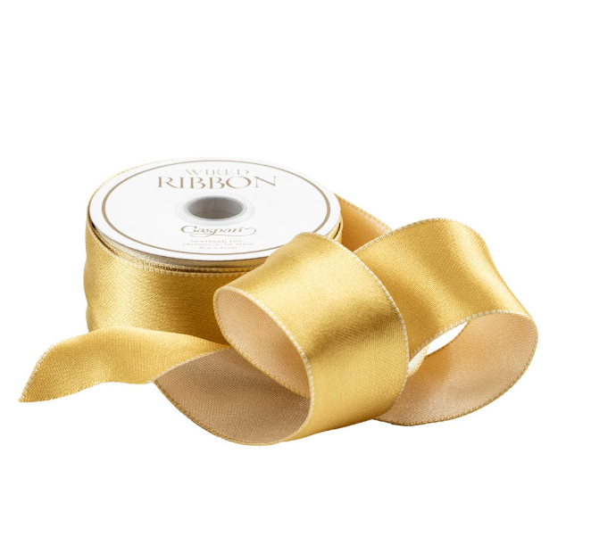 Satin Gold/Ivory Reversible Ribbon